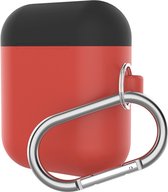 Mobigear Hoesje geschikt voor Apple AirPods 2 Hoesje Flexibel Siliconen | Mobigear Two Tone - Zwart /Rood | Zwart,rood