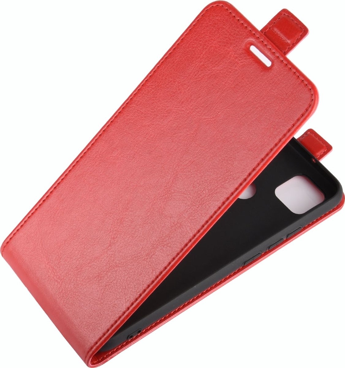 Mobigear Telefoonhoesje geschikt voor Xiaomi Redmi 9C Hoesje | Mobigear Flipcase | Pasjeshouder voor 1 Pasje | Telefoonhoesje voor Pinpas / OV Kaart / Rijbewijs - Rood