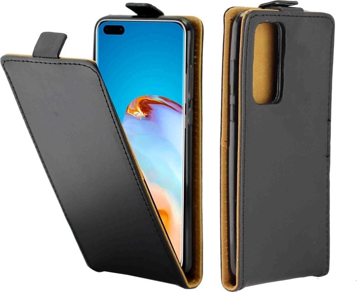Mobigear Telefoonhoesje geschikt voor Huawei P40 Pro Hoesje | Mobigear Business Flipcase | Pasjeshouder voor 1 Pasje | Telefoonhoesje voor Pinpas / OV Kaart / Rijbewijs - Zwart