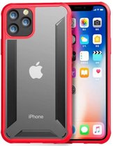 Mobigear Hoesje geschikt voor Apple iPhone 11 Pro Max Telefoonhoesje Hardcase | Mobigear Crystal Backcover | iPhone 11 Pro Max Case | Back Cover - Transparant / Rood