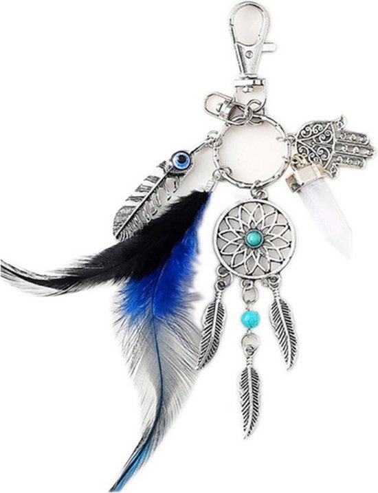 DW4Trading Dromenvanger Sleutelhanger  - Dreamcatcher - Blauw 1