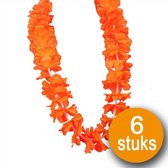 Oranje Versiering | 6 stuks Oranje Krans Hawaii XL