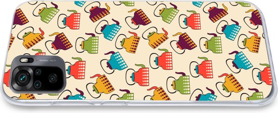 Coque Xiaomi Redmi Note 10 - Design - Rétro - Théière - Couleurs - Coque de téléphone en Siliconen