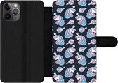 Bookcase iPhone 11 Pro Max telefoonhoesje - Meisje - Unicorn - Lolly snoep - Patronen - Girl - Kids - Kinderen - Met vakjes - Wallet case met magneetsluiting