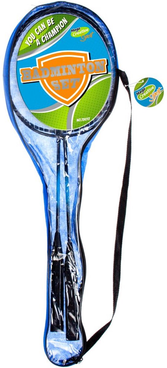 Mega Creative - Badminton Rackets met hoes - 2 stuks - Metaal - 66 cm. - Badmintonrackets - Zomerspeelgoed - Campingspel - Campingspeelgoed