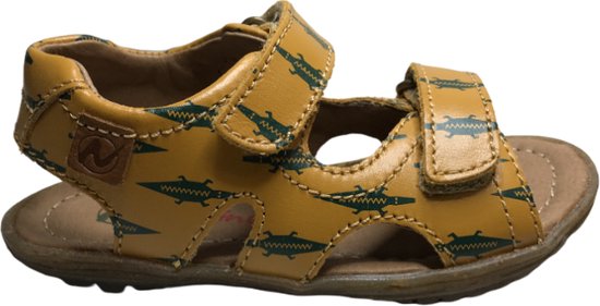 Naturino velcro's groene krokodillen lederen sandalen sky geel mt 23