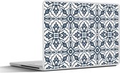 Laptop sticker - 10.1 inch - Patronen - Mandala - Blauw - 25x18cm - Laptopstickers - Laptop skin - Cover