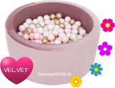 Ballenbak Velvet Lila met 250 ballen | 90x40 cm | VR-GWPT(L)R
