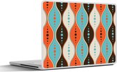 Laptop sticker - 14 inch - Retro - Cirkel - Design - 32x5x23x5cm - Laptopstickers - Laptop skin - Cover
