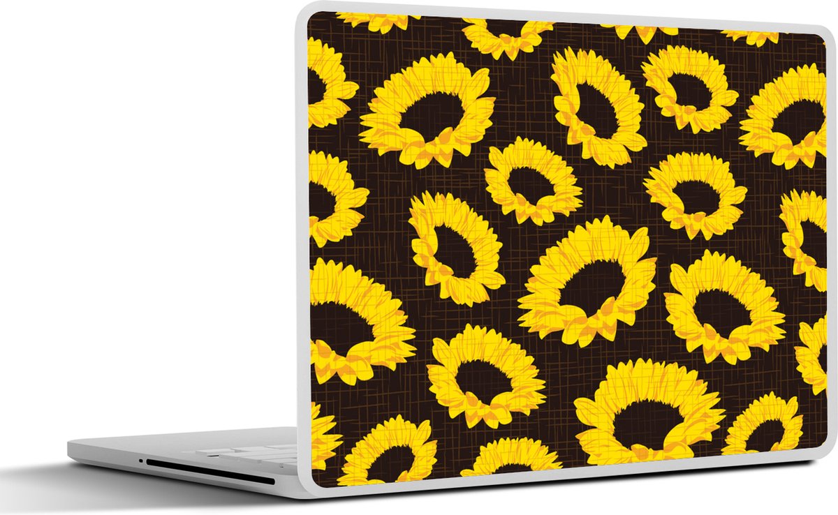 Laptop sticker - 12.3 inch - Patronen - Zonnebloemen - Geel - 30x22cm - Laptopstickers - Laptop skin - Cover