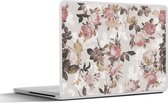Laptop sticker - 12.3 inch - Patroon - Bloem - Roze - 30x22cm - Laptopstickers - Laptop skin - Cover