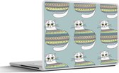 Laptop sticker - 11.6 inch - Meisje - Katten - Trui - Patronen - Girl - Kids - Kinderen - Meiden - 30x21cm - Laptopstickers - Laptop skin - Cover
