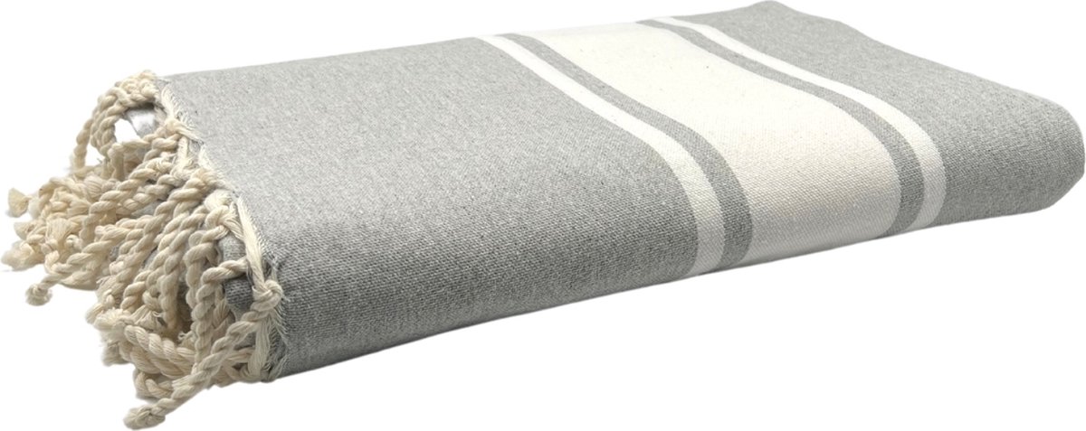 Foutas - strandlaken - hamamdoek - XXL Classic "Gris Calcé" - grijs - 300 cm op 200 cm