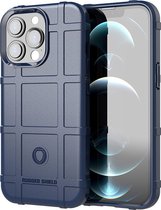 Mobigear Hoesje geschikt voor Apple iPhone 13 Pro Telefoonhoesje Flexibel TPU | Mobigear Rugged Shield Backcover Shockproof | Schokbestendig iPhone 13 Pro Telefoonhoesje | Anti Shock Proof - Blauw