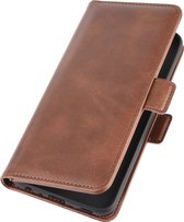 Mobigear Telefoonhoesje geschikt voor LG K61 Hoesje | Mobigear Slim Magnet Bookcase Portemonnee | Pasjeshouder voor 3 Pasjes | Telefoonhoesje voor Pinpas / OV Kaart / Rijbewijs - Bruin