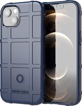 Mobigear Hoesje geschikt voor Apple iPhone 13 Telefoonhoesje Flexibel TPU | Mobigear Rugged Shield Backcover Shockproof | Schokbestendig iPhone 13 Telefoonhoesje | Anti Shock Proof - Blauw