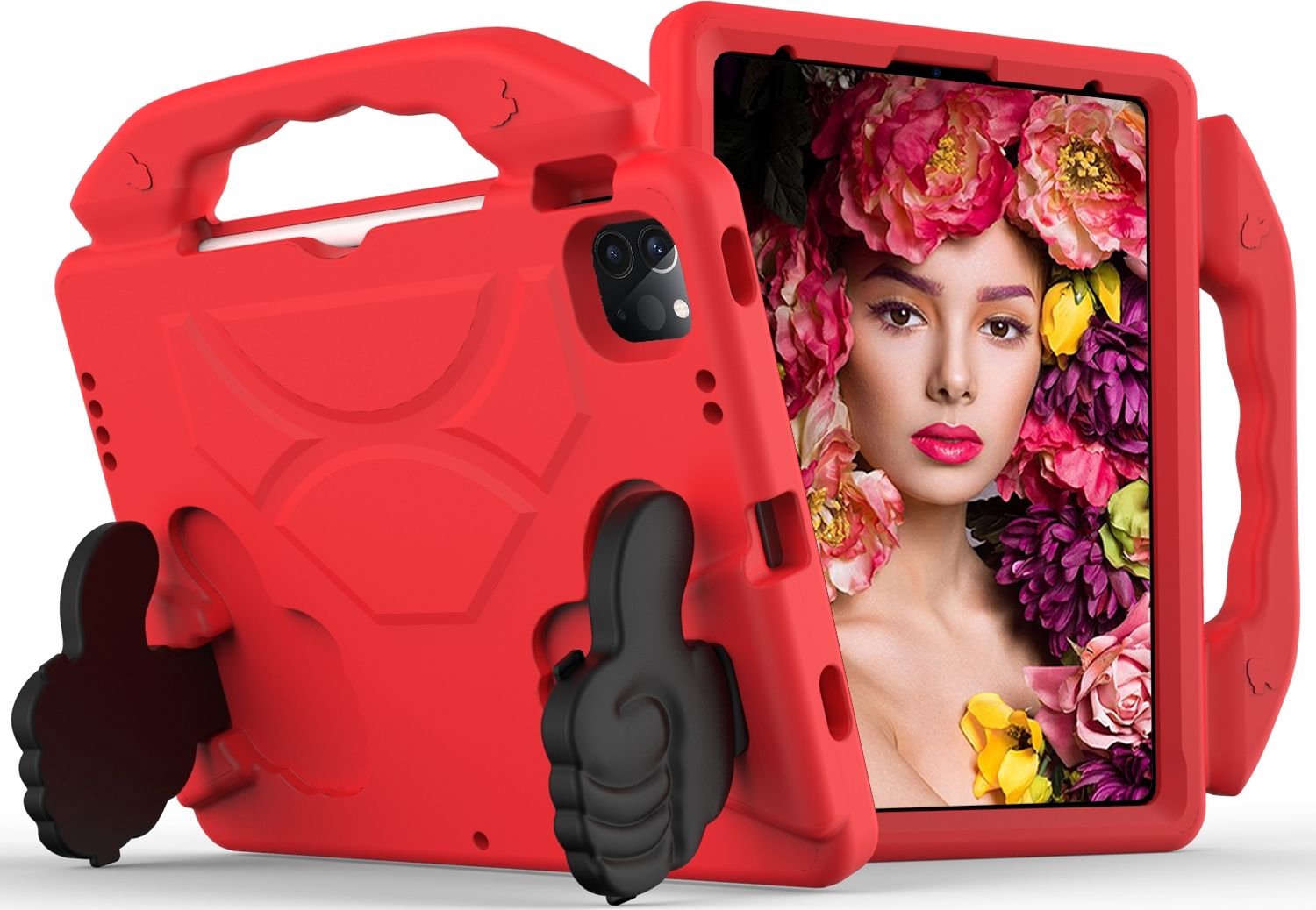 Mobigear Thumbs Up - Apple iPad Pro 11 (2021) Kinder Tablethoes met Handvat - Rood