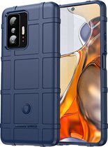Mobigear Hoesje geschikt voor Xiaomi 11T Telefoonhoesje Flexibel TPU | Mobigear Rugged Shield Backcover Shockproof | Schokbestendig 11T Telefoonhoesje | Anti Shock Proof - Blauw
