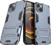 Mobigear Hoesje geschikt voor Apple iPhone 13 Telefoonhoesje Hardcase | Mobigear Armor Stand Backcover Shockproof met Standaard | Schokbestendig iPhone 13 Telefoonhoesje | Anti Shock Proof - Blauw