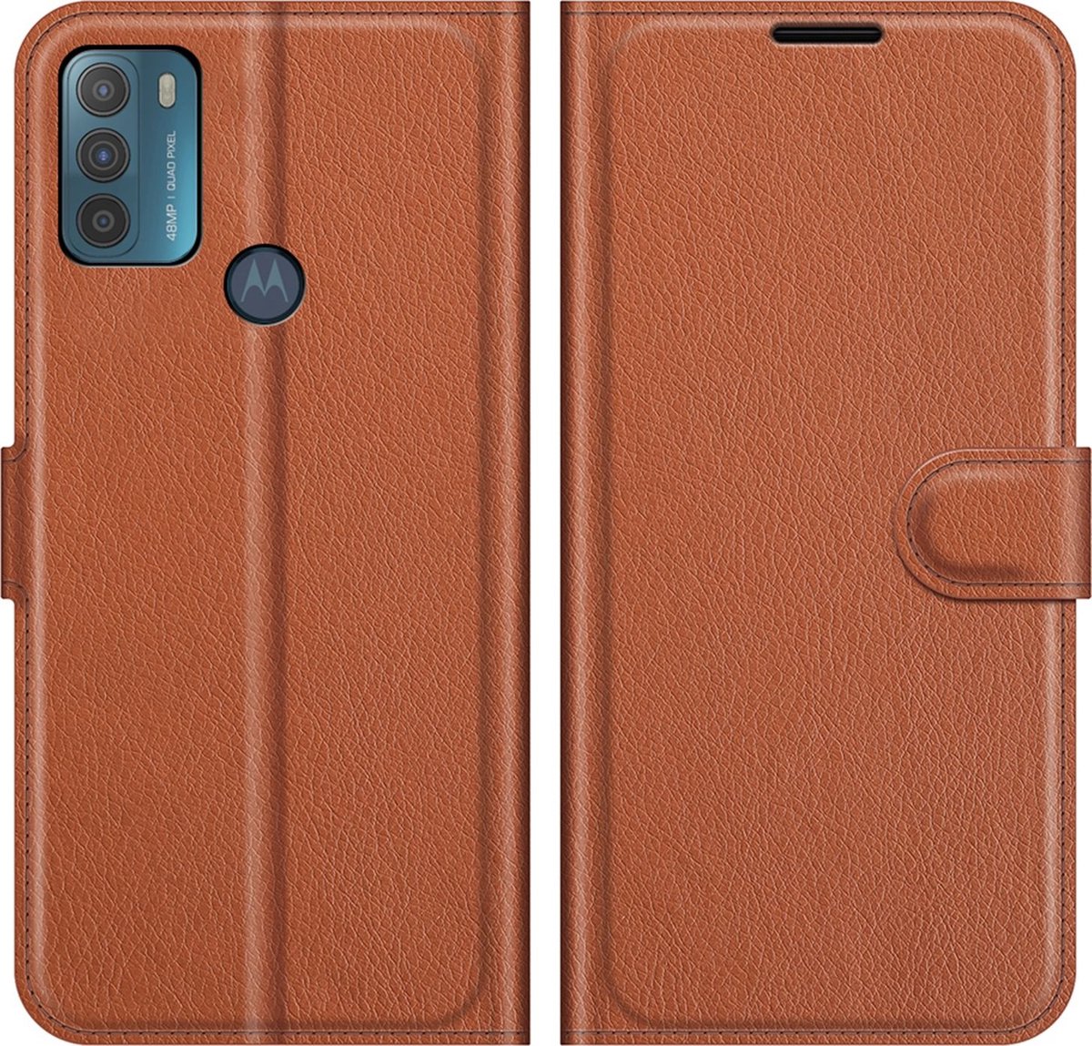 Mobigear Telefoonhoesje geschikt voor Motorola Moto G50 Hoesje | Mobigear Classic Bookcase Portemonnee | Pasjeshouder voor 3 Pasjes | Telefoonhoesje voor Pinpas / OV Kaart / Rijbewijs - Bruin