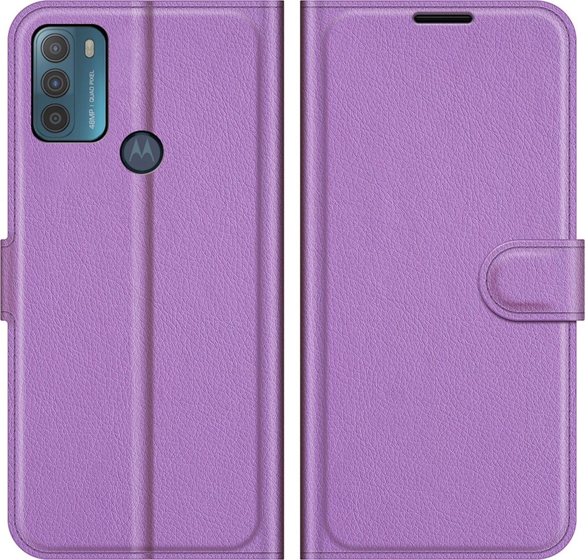 Mobigear Telefoonhoesje geschikt voor Motorola Moto G50 Hoesje | Mobigear Classic Bookcase Portemonnee | Pasjeshouder voor 3 Pasjes | Telefoonhoesje voor Pinpas / OV Kaart / Rijbewijs - Paars