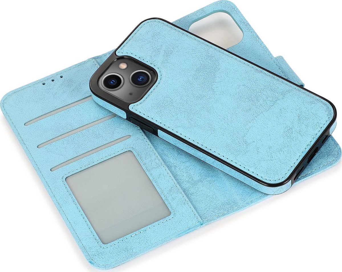 Mobigear Wallet2 Bookcase / 2in1 Case Hoesje - Geschikt voor Apple iPhone 13 Pro - Gsm case - Blauw