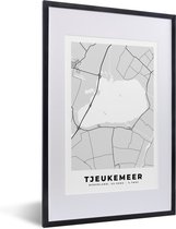 Cadre photo avec affiche - Carte - Carte - Tjeukemeer - Frise - Plan de la ville - 40x60 cm - Cadre pour affiche