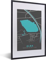 Fotolijst incl. Poster - Nederland - Water - Kaart - Plattegrond - Stadskaart - Albameer - 40x60 cm - Posterlijst