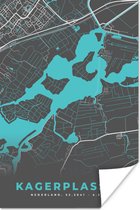 Affiche Nederland -Bas - Carte - Water - Carte - Plan de la ville - Kagerplassen - 120x180 cm XXL
