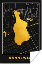 Poster Kaart - Plattegrond - Stadskaart - Nederland - Nannewijd - 60x90 cm