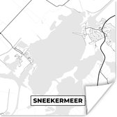 Affiche Sneekermeer - Frise - Carte - Plan - Plan de la ville - 50x50 cm