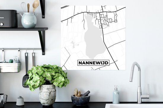 Affiche Frise - Carte - Nannewijd - Carte - Plan de la ville - 50x50 cm