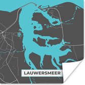 Poster Nederland - Water - Lauwersmeer - Kaart - Plattegrond - Stadskaart - 30x30 cm
