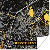 Poster Oegstgeest - Plattegrond - Kaart - Goud - Stadskaart - 50x50 cm