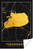 Affiche Frise - Or - Carte - Carte - Plan de la ville - Tjeukemeer - 40x60 cm