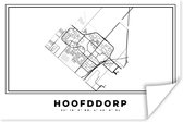 Poster Kaart – Plattegrond – Stadskaart – Hoofddorp – Nederland – Zwart Wit - 30x20 cm
