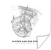 Poster Nederland – Alphen aan den Rijn – Stadskaart – Kaart – Zwart Wit – Plattegrond - 75x75 cm