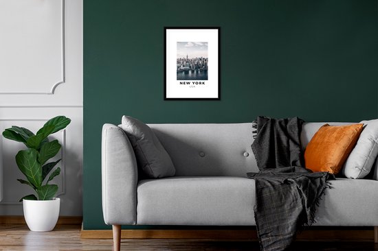 Fotolijst incl. Poster - Amerika - New York - Architectuur - 30x40 cm - Posterlijst