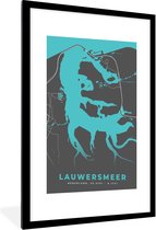 Fotolijst incl. Poster - Lauwersmeer - Kaart - Nederland - Stadskaart - Plattegrond - Lauwersmeer - 60x90 cm - Posterlijst