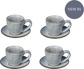 Broste Nordic Sea Espresso kopjes met schotel set van 4 Ø5,5xH5 cm – 5 CL - espresso with saucer