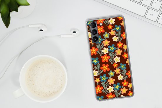 Coque Samsung Galaxy S21 - Rétro - Motifs - Fleurs - Années 1970 - Coque de téléphone en Siliconen -