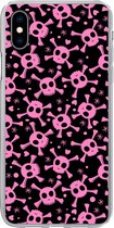 Geschikt voor iPhone Xs hoesje - Meisje - Piraten - Roze - Patronen - Girl - Kind - Kinderen - Siliconen Telefoonhoesje