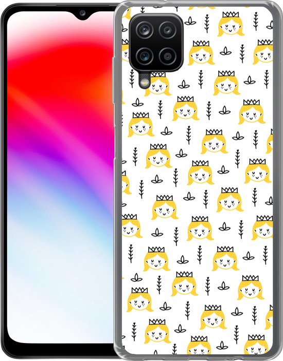 Coque Samsung Galaxy A12 - Filles - Princesse - Kroon - Motifs - Fille - Kids - Enfants - Coque de téléphone en Siliconen