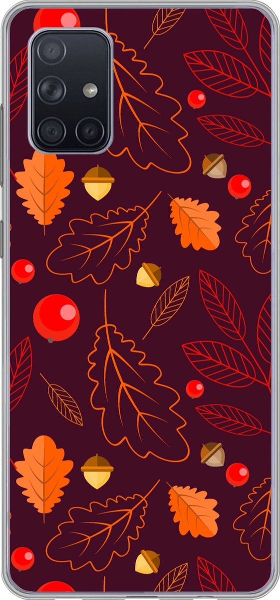 Telefoonhoesje Geschikt voor Samsung Galaxy A51 5G hoesje - Patronen - Herfst - Blaadjes - Girl - Kids - Kinderen - Siliconen Telefoonhoesje Telefoonhoesje