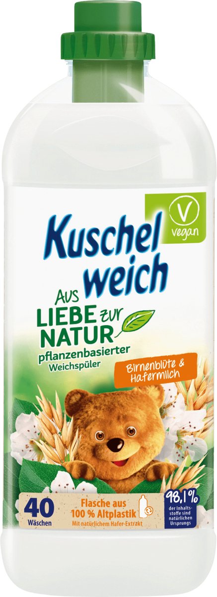 Kuschelweich Wasverzachter Voor de liefde van de natuur perenbloesem &  havermelk 40WL, 1 l | bol