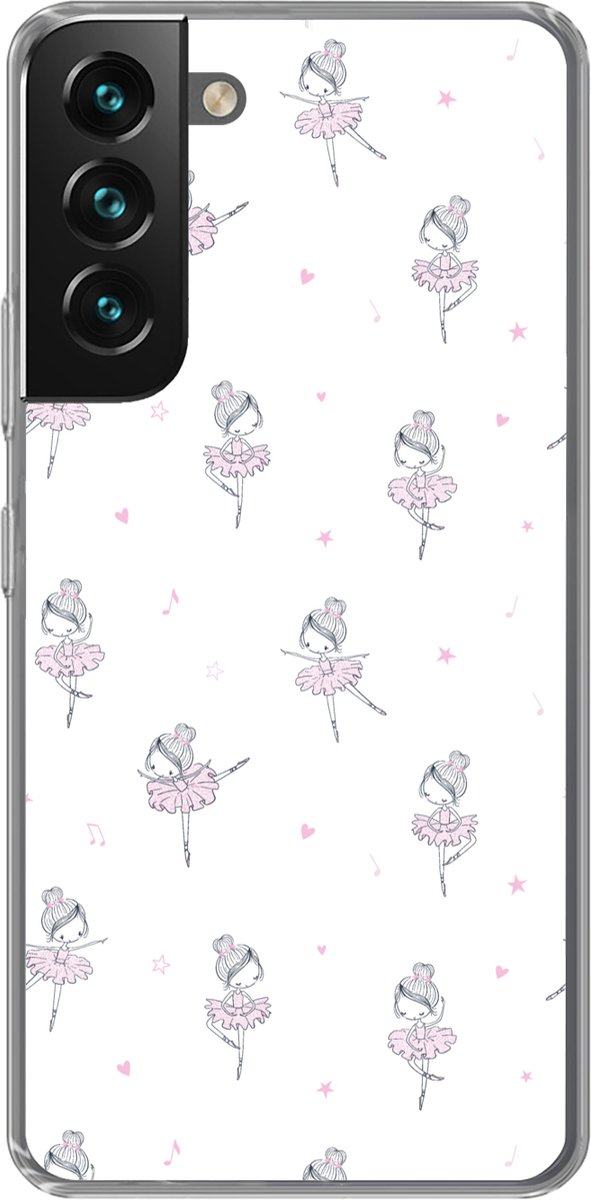 Telefoonhoesje Geschikt voor Samsung Galaxy S22 hoesje - Meiden - Ballet - Roze - Patronen - Girl - Kids - Kinderen - Siliconen Telefoonhoesje Telefoonhoesje