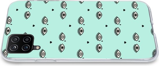 Coque Samsung Galaxy A12 - Filles - Yeux - Hartjes - Motifs - Fille - Kids - Enfants - Coque de téléphone en Siliconen