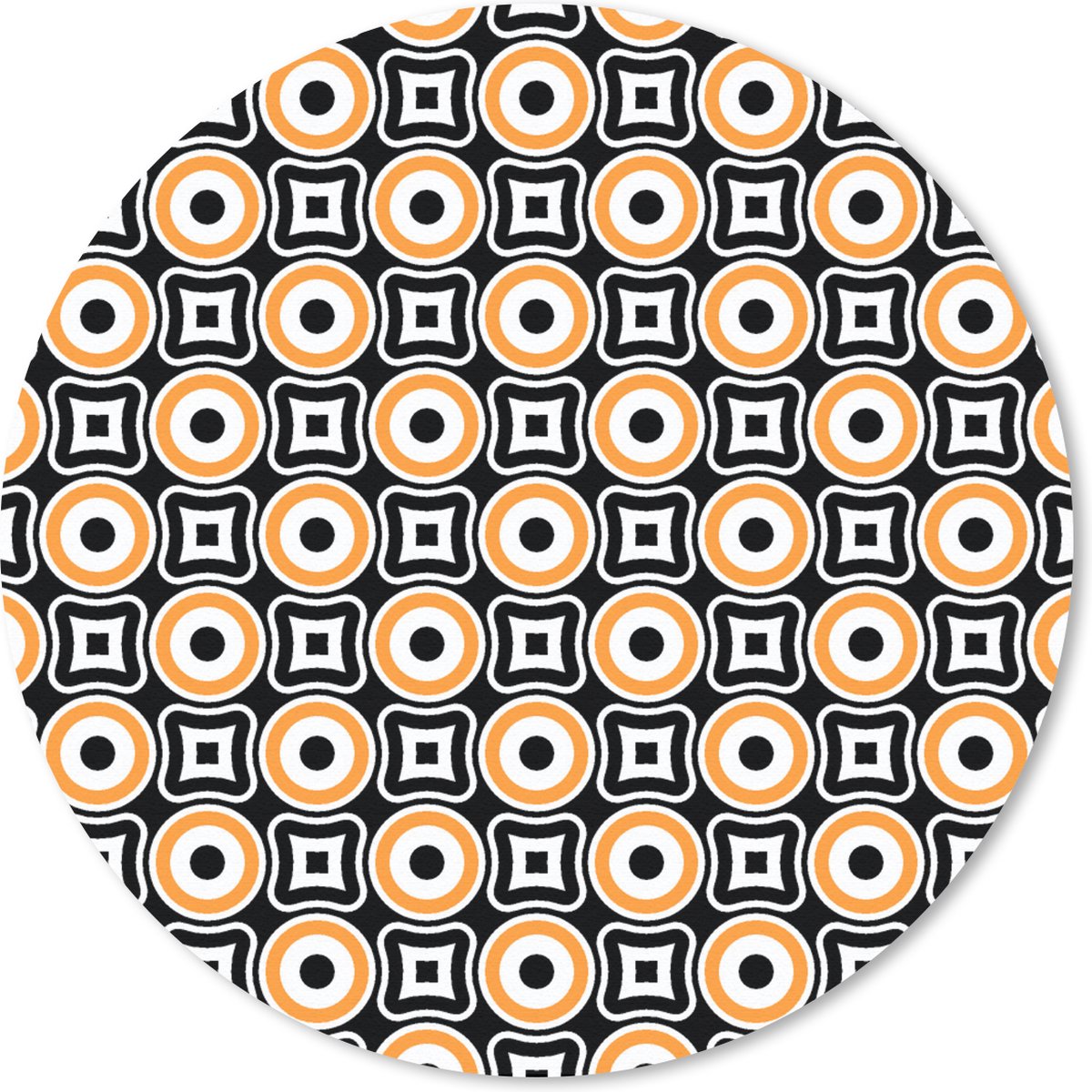 Muismat rond 30x30 cm - Mousepad Patroon - Cirkel - Retro - Ronde muismatten