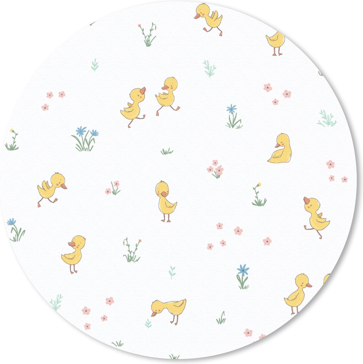 Muismat rond 30x30 cm - Mousepad Eend - Baby - Dieren - Ronde muismatten