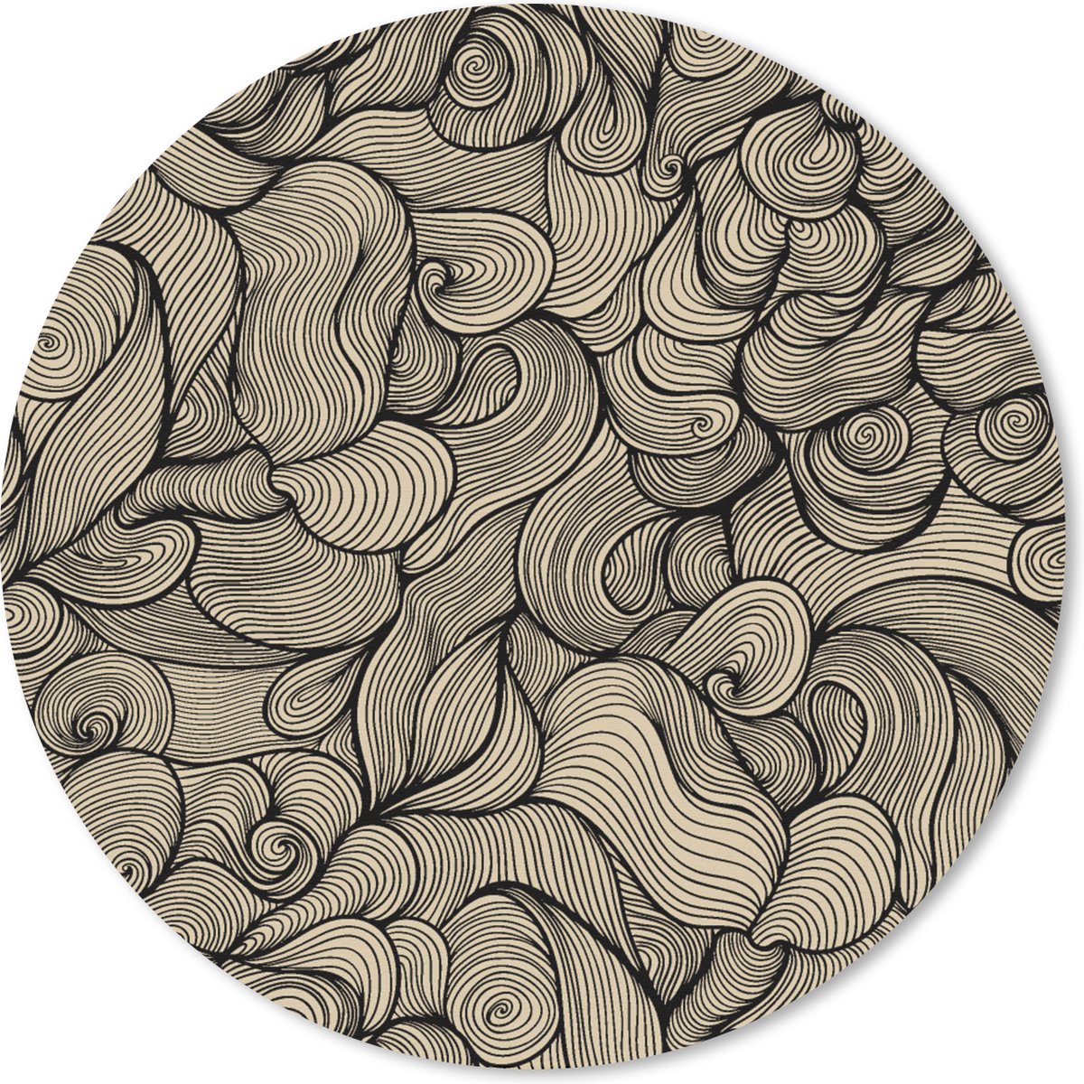 Muismat rond 50x50 cm - Mousepad Abstract - Lijn - Patronen - Ronde muismatten